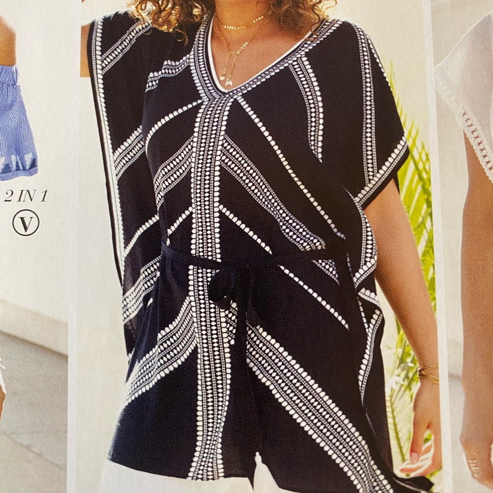 Gemma Caftan-Black/White